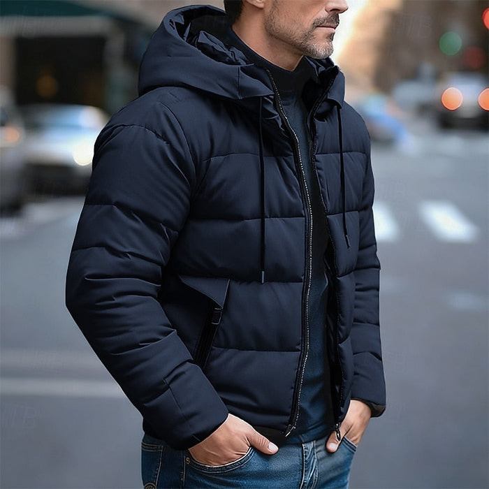 Lachlan | Men's Hooded Puffer Jacket with Quilted Body and Clean Shape