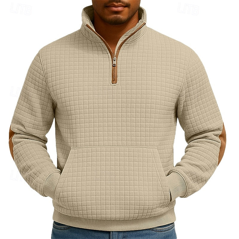 Walter | Men's Quarter Zip Pullover with Texture and Structured Finish