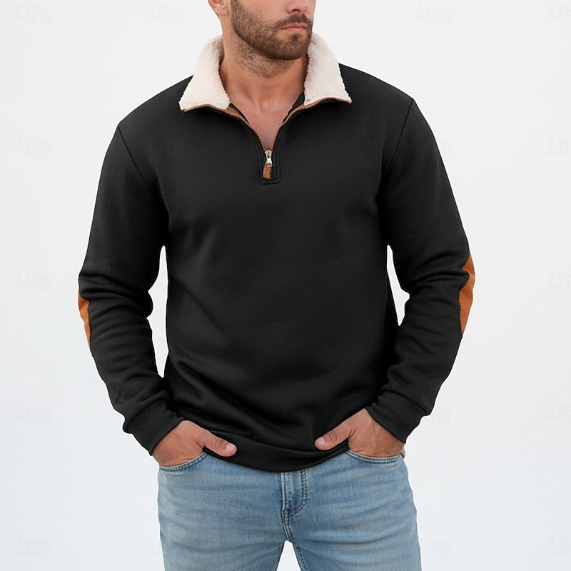 Clayton | Men's Quarter Zip Pullover with Standing Collar and Cosy Knit