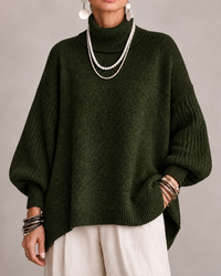 Kathleen | Women's Turtleneck Jumper with Oversized Fit and Ribbed Sleeves