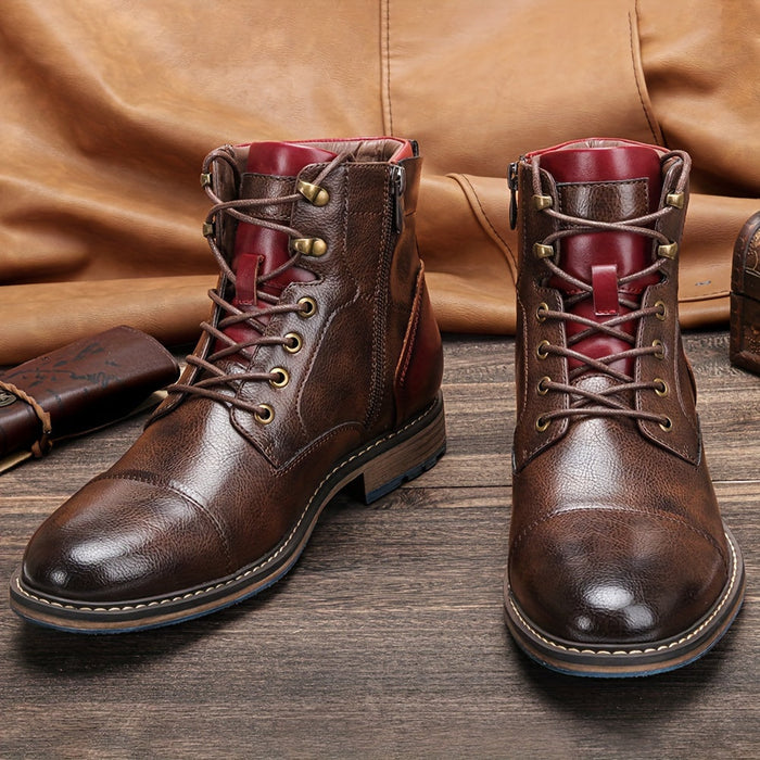 Wallace | Men's Lace Up Boots with Cap Toe and Classic Shape