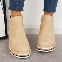 Eira | Women's Ankle Boots with Platform Sole and Smooth Finish