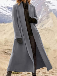 Gwendolyn | Draped Longline Coat in Khaki