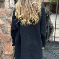 Minerva | Women's Longline Coat with Knit Sleeves and Tailored Body