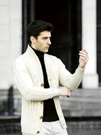 Donovan | Men's Cable Knit Cardigan with Button Front and Soft Feel