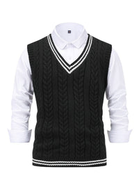 Lionel | Classic Cable-Knit Sweater Vest in Black