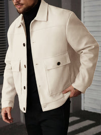 Ellery | Men's Overshirt Jacket with Structured Shape and Button Front