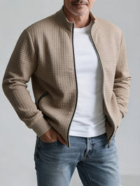 Jeremy | Men's Jacket with Stand Collar and Textured Surface