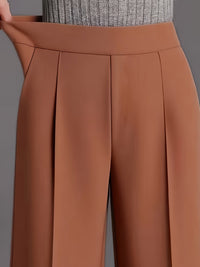 Marlene | High-Waisted Straight-Leg Trousers in Chocolate