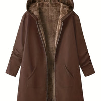 Fern | Women's Longline Hooded Jacket with Relaxed Shape and Warm Lining