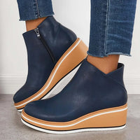 Eira | Women's Ankle Boots with Platform Sole and Smooth Finish