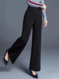 Marlene | High-Waisted Straight-Leg Trousers in Black