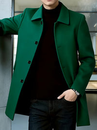 Cedric | Tailored Single-Breasted Overcoat in Green