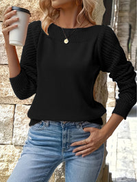 Marion | Openwork Sleeve Sweater in Yellow