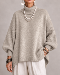 Kathleen | Women's Turtleneck Jumper with Oversized Fit and Ribbed Sleeves