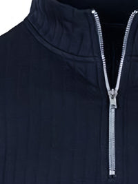 Hayden | Ribbed Quarter-Zip Sweater in Navy Blue