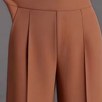 Marlene | High-Waisted Straight-Leg Trousers in Chocolate