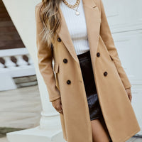 Celeste | Double-Breasted Mid-Length Coat in Ginger