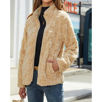 Rosabel | Women's Jacket with Stand Collar and Textured Finish