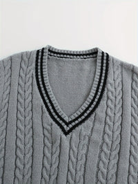 Lionel | Classic Cable-Knit Sweater Vest in Dark Grey
