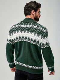 Whitaker | Men's Shawl Cardigan with Nordic Pattern and Warm Knit
