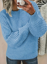 Estelle | Cosy Lantern-Sleeve Sweater in Sky Blue