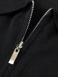 Douglas | Men's Quarter Zip Jumper with Polo Collar and Ribbed Finish