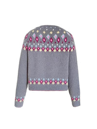 Maribel | Fair Isle Knit Cardigan in Green