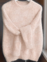 Juliana | Softly Textured Round-Neck Sweater in White