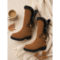 Meredith | Women's Knee High Winter Boots with Fur Trim and Warm Lining