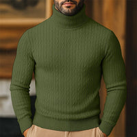 Hollis | Cable-Knit Roll Neck Jumper in Royal Blue