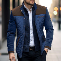 Roman | Men's Quilted Jacket with Colour Block Panels and Clean Design