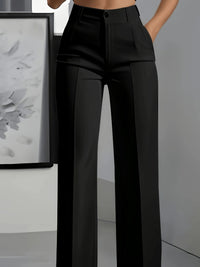Gillian | Tailored Wide-Leg Trousers in Black