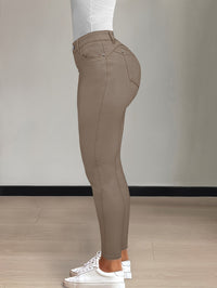 Emmeline | High-Waisted Skinny Jeans in Khaki
