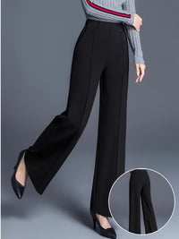 Marlene | High-Waisted Straight-Leg Trousers in Black