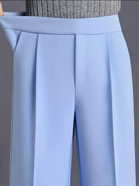 Marlene | High-Waisted Straight-Leg Trousers in Green