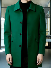 Cedric | Tailored Single-Breasted Overcoat in Green