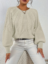 Ophelia | Relaxed Cable-Knit Sweater in Burgundy