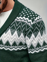 Whitaker | Men's Shawl Cardigan with Nordic Pattern and Warm Knit