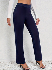 Everly | Tailored Straight-Leg Trousers in Navy