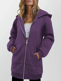 Agnes | Women's Longline Hooded Jacket with Full Zip and Soft Lining
