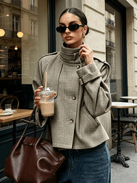 Bernadette | Refined Houndstooth Jacket in Khaki