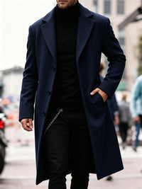 Giles | Men's Tailored Coat with Longline Shape and Clean Finish