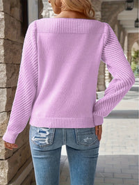 Marion | Openwork Sleeve Sweater in Yellow