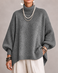Kathleen | Women's Turtleneck Jumper with Oversized Fit and Ribbed Sleeves