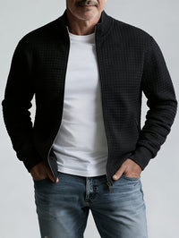 Jeremy | Men's Jacket with Stand Collar and Textured Surface