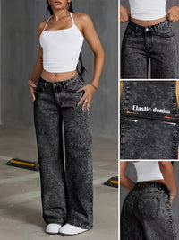 Annabel | Wide-Leg Straight Jeans in Black