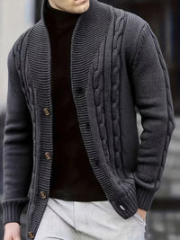 Donovan | Men's Cable Knit Cardigan with Button Front and Soft Feel