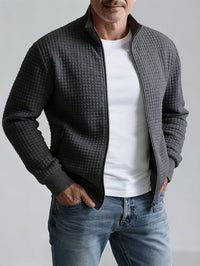 Jeremy | Men's Jacket with Stand Collar and Textured Surface