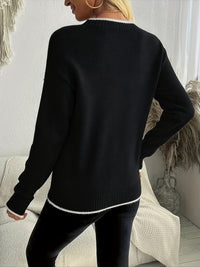 Noelle | Festive Snowflake Jumper in Black